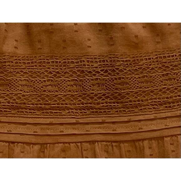 Old Navy Cotton Blend Brown Sleeveless Embroidered Swing Blouse, Size XXL - Picture 6 of 13